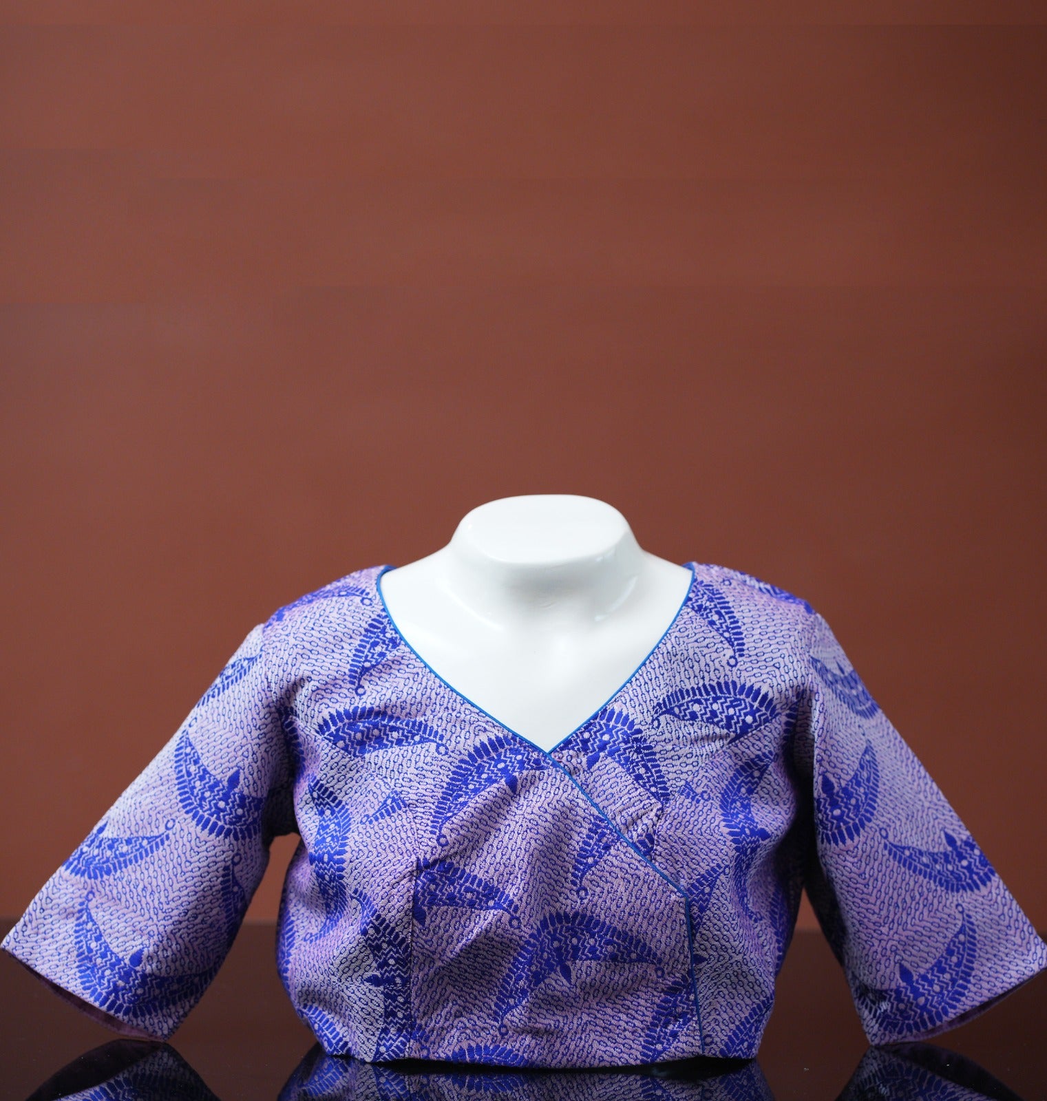 V-NECK ANGRAKHA STYLED BLOUSE WITH JOON BIRI MOTIF